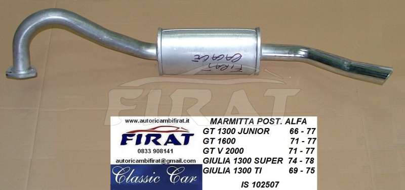 MARMITTA ALFA GT JUNIOR 1300 1600 POST. 102507